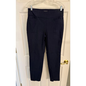 Van Heusen Navy Pull On Dress Pants slim leg Size 8
